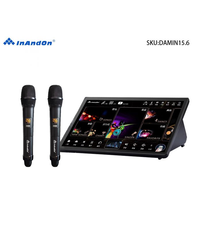 DAMIN15.6 15.6''InAndon Karaoke Player, 500G SSD,Mixing amplifier,固態盘 5 in 1,YouTube,Singing, Watching Movies, Playing Games 