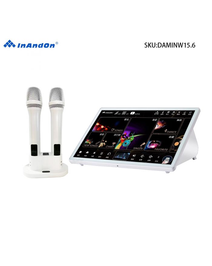 DAMINW15.6 15.6''InAndon Karaoke Player, 500G SSD,Mixing amplifier,固態盘 5 in 1,YouTube,Singing, Watching Movies, Playing Games 