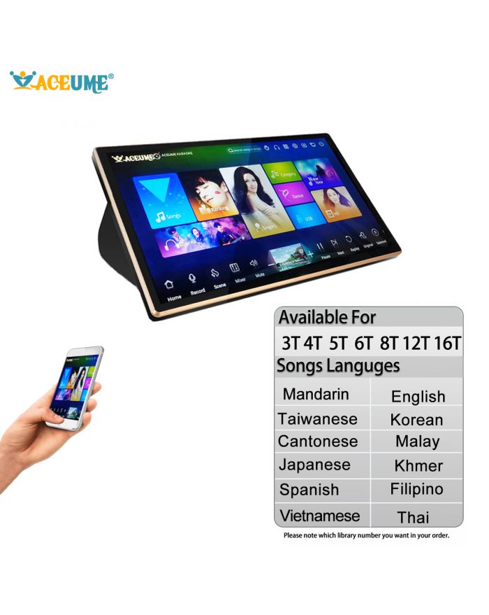 DSK Series UNIVERSAL 3TB 4TB 5TB 6TB 8TB 12TB 16TB HDD Chinese English Songs 19" Desktop  Touch screen karaoke player