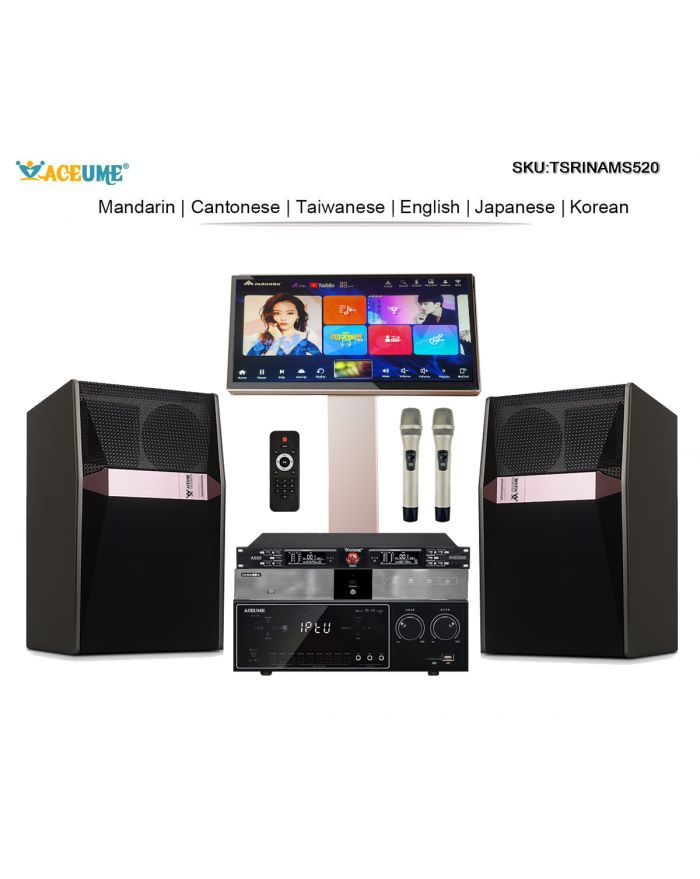 TSRINAMS520  22" MIC Family KTV Singer Audio  Set Full Karaoke Machine Home All-in-one Machine WIFI