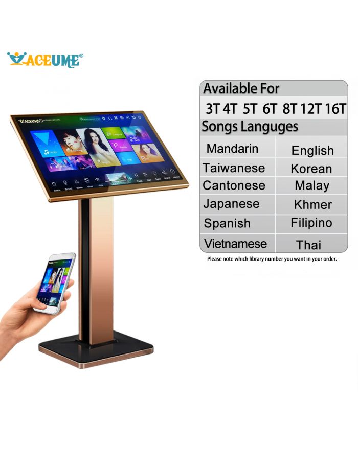 TSRPLUS Series UNIVERSAL 22"Touch Screen Karaoke Player  Mandarin Taiwanese Cantonese English Burmese/Myanmar Japanese Vietnamese Korean Khmer Thai Filipino Spanish Malay Songs